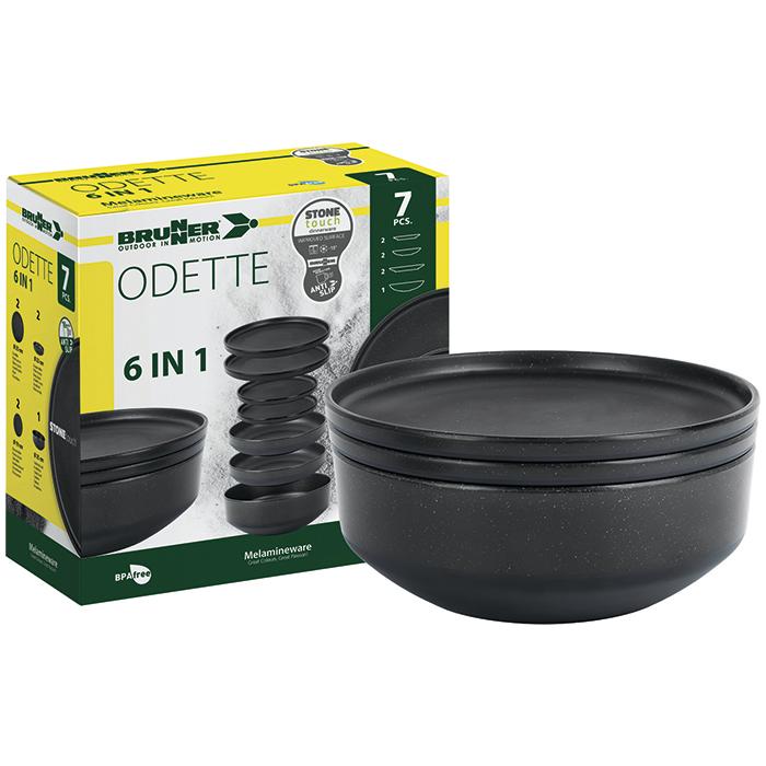 Brunner Odette Double Black servicesæt. I alt 7 dele. Perfekt til 2 pers.