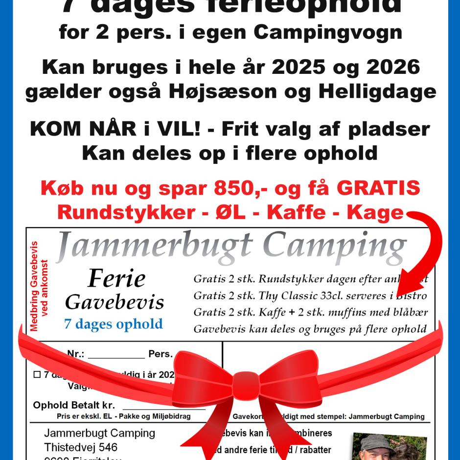 Gavebevis 1 uges ferie for 2 pers. kun 995,-